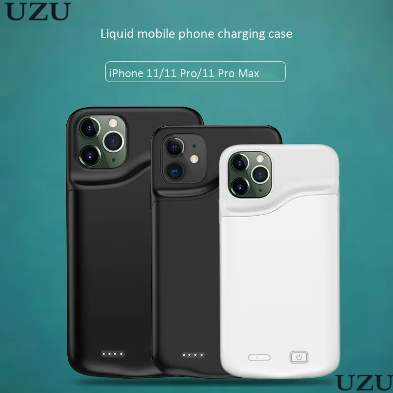 

6000mah with audio charger case for iphone 11 pro max ultra thin soft liquid silicon battery charging for iphone 11 pro 11