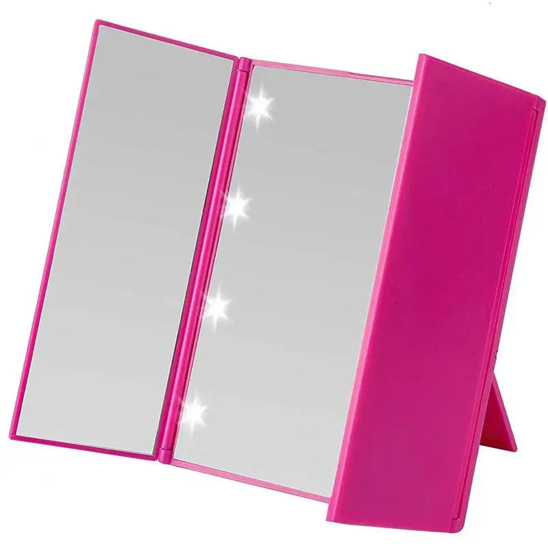 Оптовая продажа складной светодиодный косметическое зеркало портативный стол