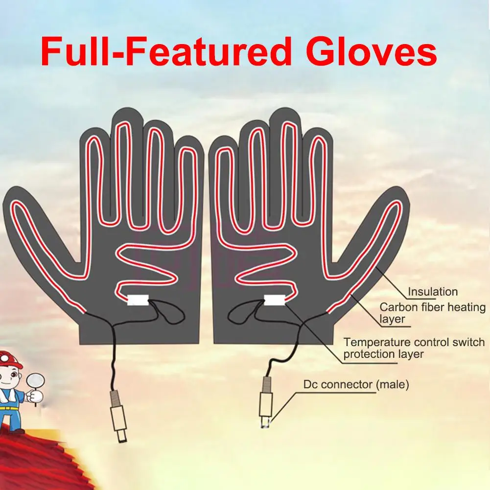 Перчатки с подогревом Электрические перезаряжаемые изолированные перчатки с подогревом сохраняет тепло десять секунд нагревание пять пальцев тепло для мужчин и женщин