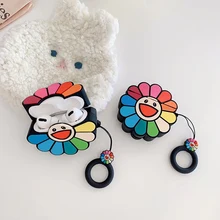 3D Takashi Murakami Kaikai Kiki цвета радуги с цветочным рисунком наушники чехол для Apple Airpods 1/2/3 силиконовые насадки для наушников для airpods pro