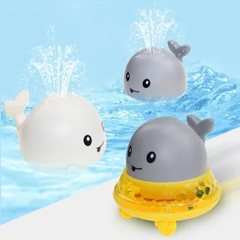 New Baby Bath Toys Spray Water Shower Swim Pool Bathing Electric Whale Bath Ball with Light Music LED Light Toys for Kids Gift 1