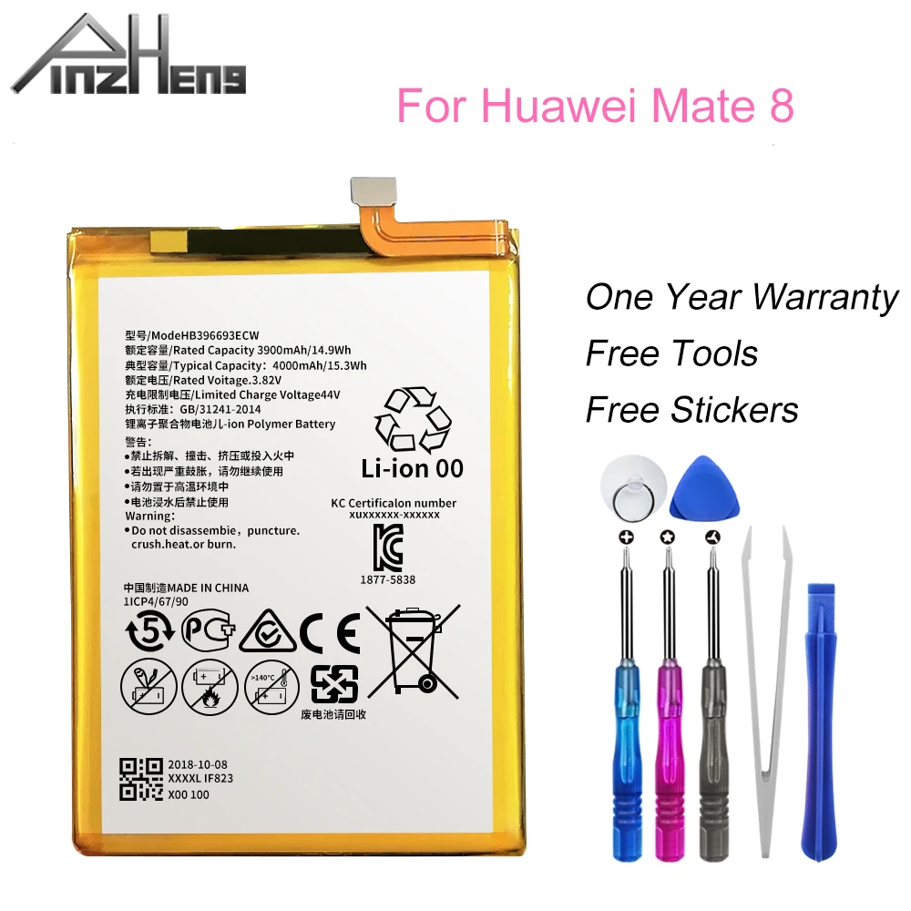 Аккумулятор PINZHENG для Huawei HB396693ECW 4000 мАч Mate 8 | Мобильные телефоны и аксессуары