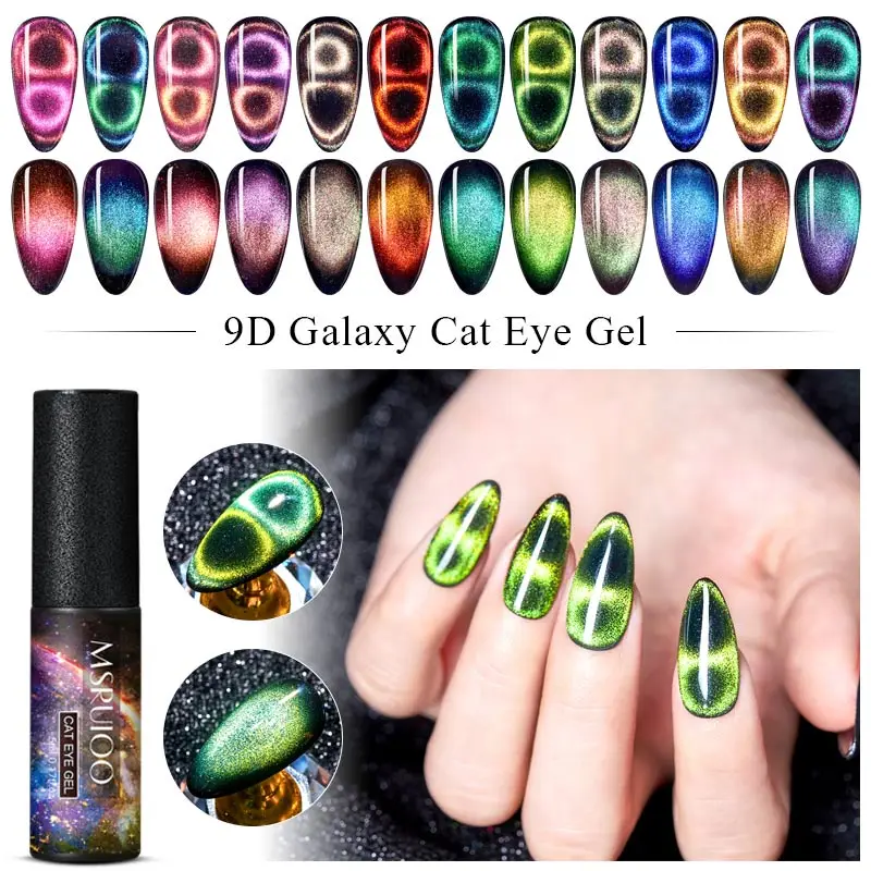 MSRUIOO 9D гель для ногтей кошачий глаз Galaxy Хамелеон магнитный отмачиваемый УФ-лак 5