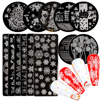 

1 PC Nail Art Stamp Plates Nail Polish Print Leaf Flower Dreamcatcher Snowflake Christmas Stamper Scrapper Sponge