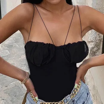 

Fashion Women Bodycon Bodysuit Sexy Sling Leotard Tops Summer Bandage Straps Jumpsuit Female Clubwear Sling Bodysuit Tops