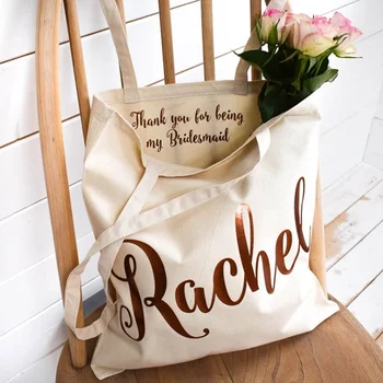

Custom Tote Bags For Bride Bridesmaid,Personalized Wedding Tote Bags,Wedding Thank you Maid of Honour Gift,,Bridesmaid Proposal