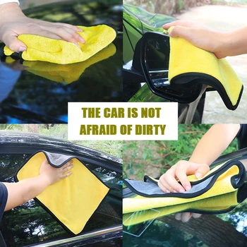 

1PCS Easy Clean Car Wash Thick Towel Plush Microfiber Dry Towel Plush Polyester Fiber Car Cleaning Cloth Mascarillas Home Garden