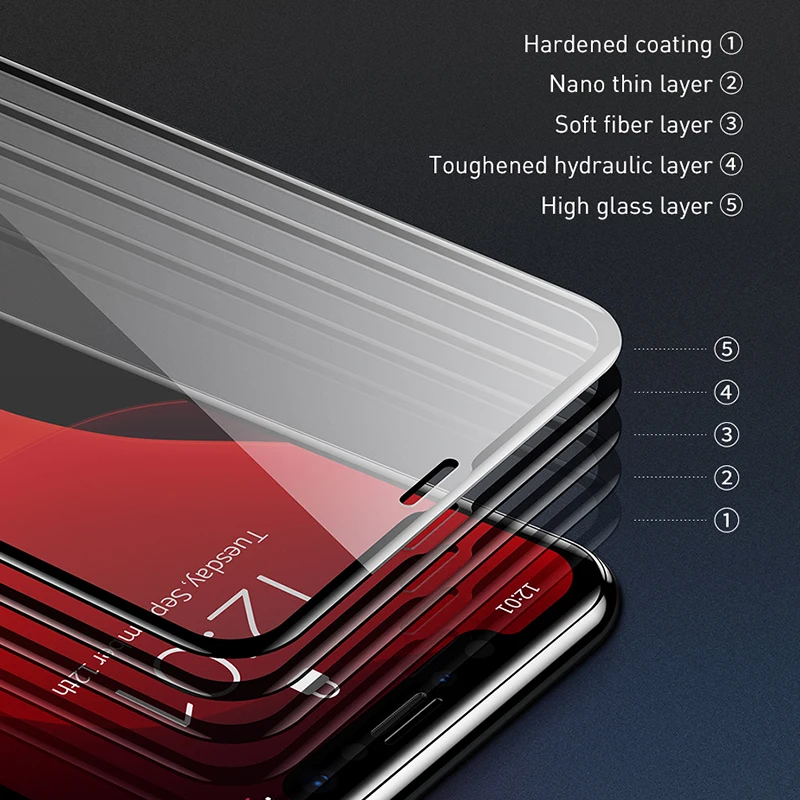  Baseus 2Pcs 03mm Screen Protector Für iPhone 11 Pro Max Xs Max Xr X 11Pro Volle Abdeckung Schutzhül
