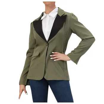 

Spring Korean Women OL Blazer Jacket Coats Patchwork Small Suit 2020 Casual Long Sleeves Cardigan Coats Work Blazer Coat #YL10
