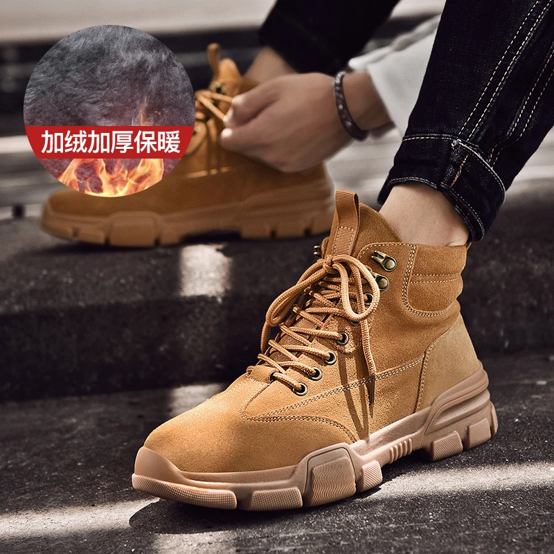 Мужские ботинки Martens зимние теплые уличные водонепроницаемые полуботинки martin Мужская зимняя Рабочая хлопковая обувь мужские зимние ботинки с высоким берцем