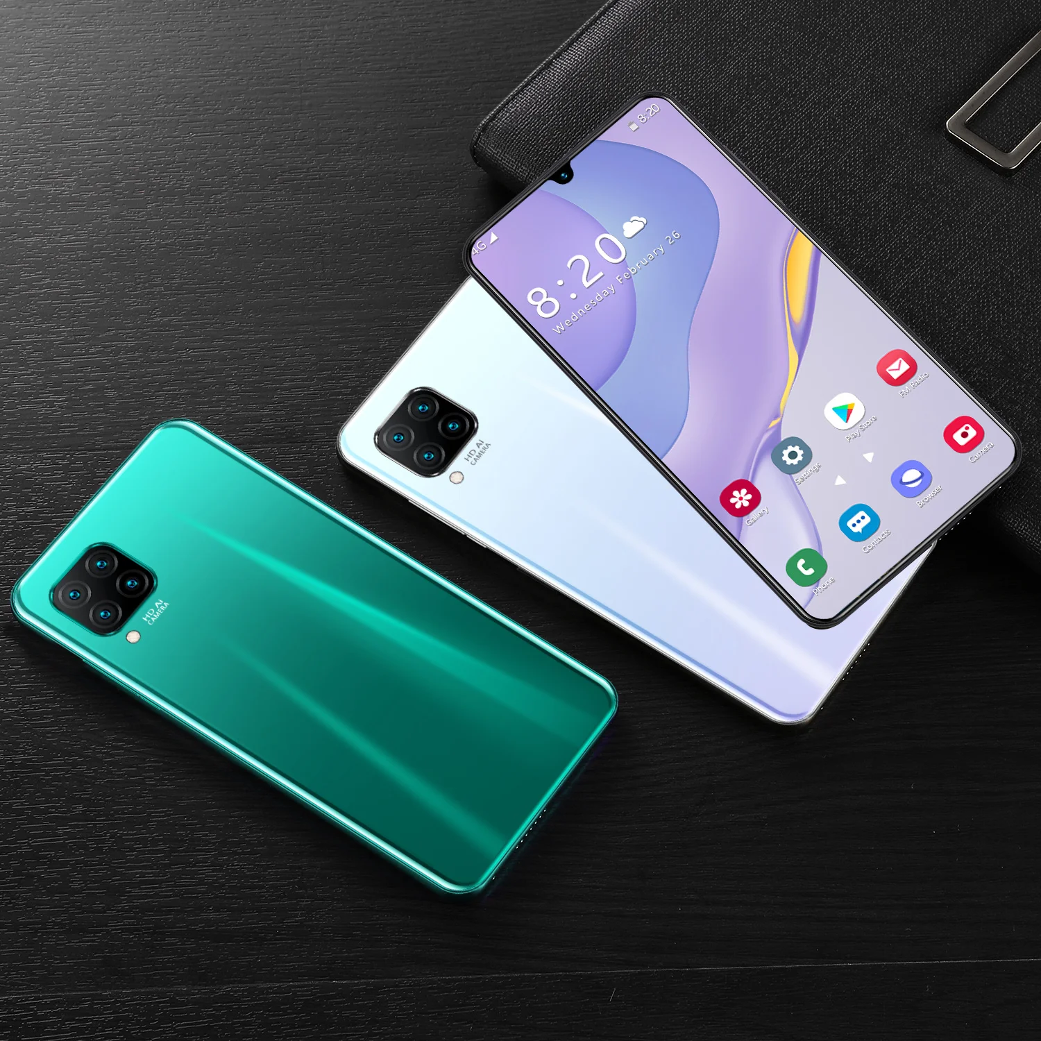 Global 6.5 Inch Full Screen R30PRO 8G RAM 256G ROM Dual SIM Card Snapgragon 855 Deca Core 4G 5G Network Mobile Phone with Case