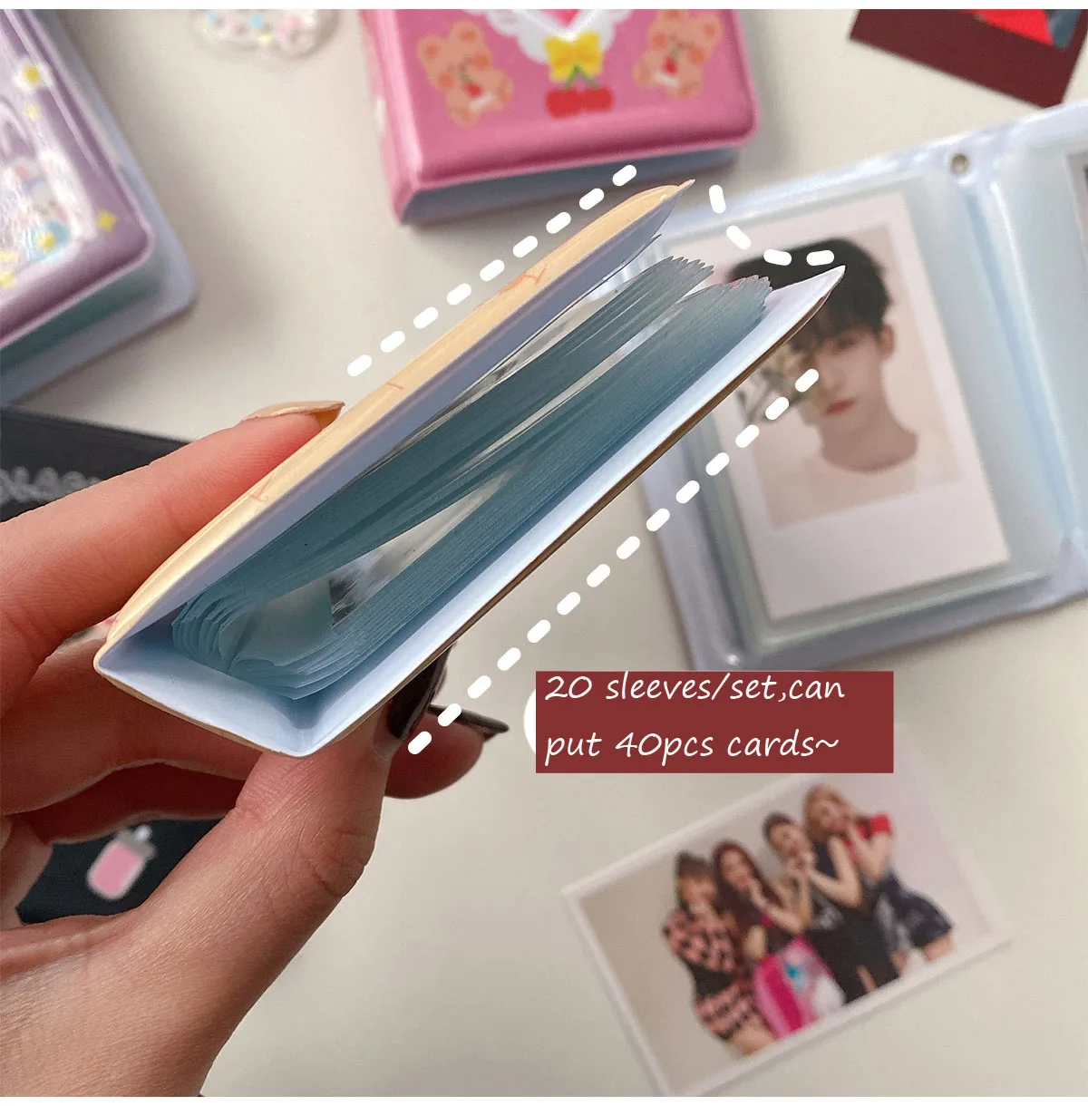 SKYSONIC New Arrival 40 Pocket Photocards Collect Book Card Holders Kpop Photo Album Holder Card Storage Organizer Stationary 6