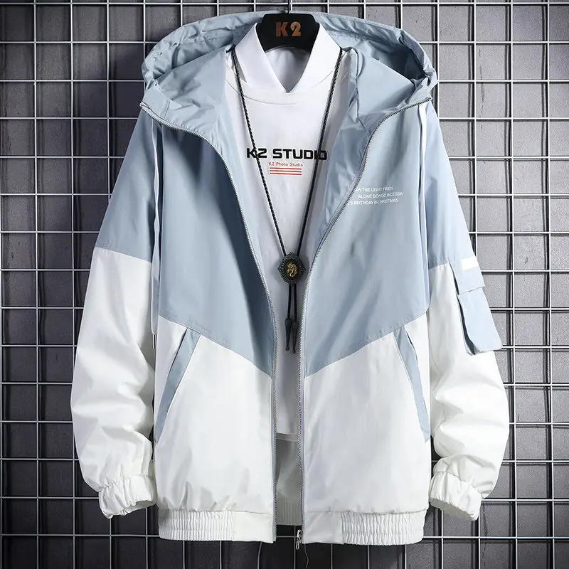 

2020 Spring and Autumn Clothes Men Jacket Size 3XL Outwear Hooded Coat Slim Parka Men's Hooded Fashion Printed Jacket Streetwear