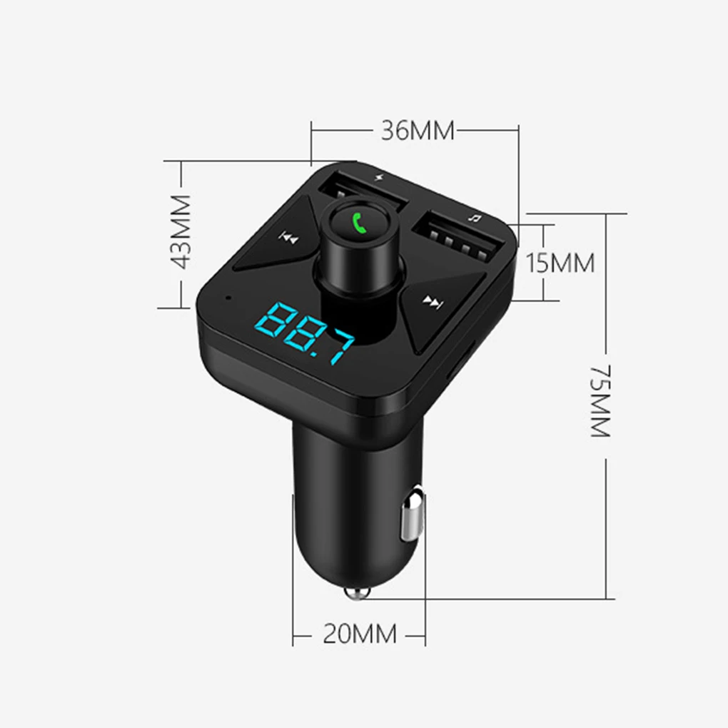 Автомобильный MP3-плеер светодиодный экран Bluetooth Hands-Free Matchs 3.4A зарядный порт USB Поддержка TF карты