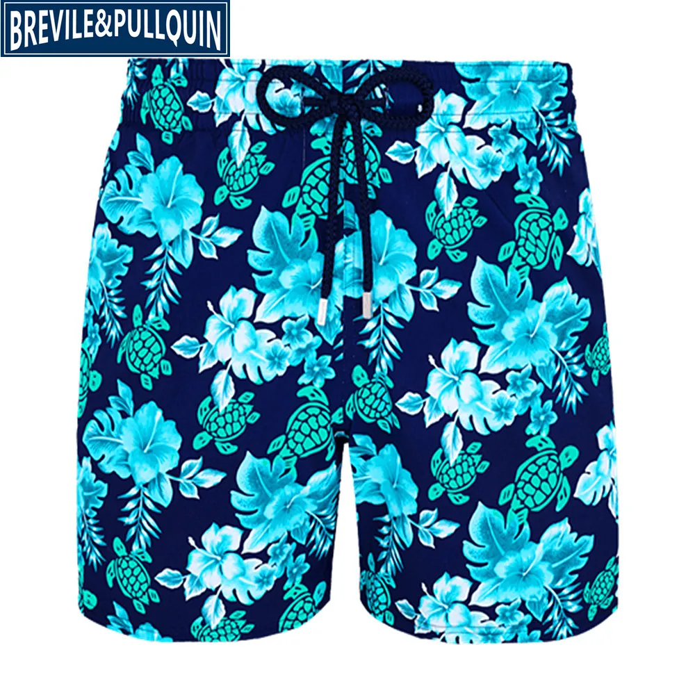 Brand Fashion Brevile pullquin Beach Board Shorts Men Turtles Swimwear Bermuda Quick Dry Adults Swimtrunks M L XL XXL - Цвет: D