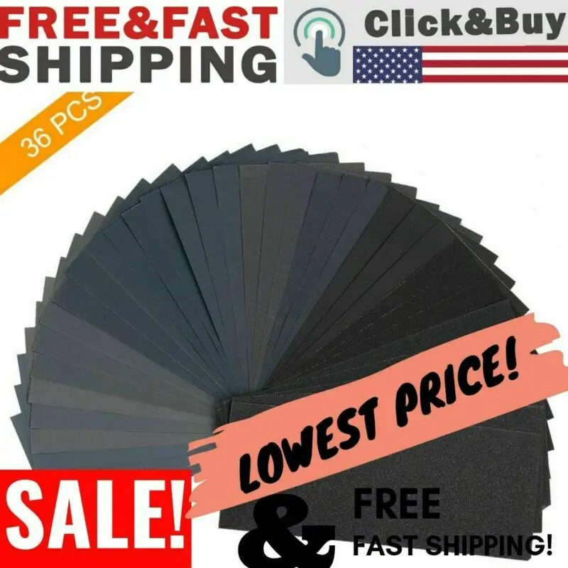 

Wet and Dry Sandpaper 400 600 800 1000 1200 1500 2000 2500 3000 Grit Abrams Sand Paper Waterproof Fine Coarse