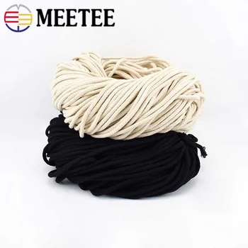 

Meetee 10Meters 4/6/8/10mm Cotton Rope Core Spun Cords Twisted Cotton Cords for Bags Decoration DIY Home Textile Accessory CD015