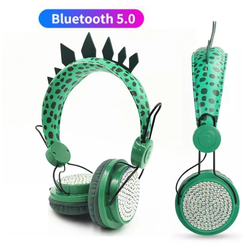 

Cute Bluetooth Wireless Headphones For Children Kids or wired cartoon girls music helmets with microphone for online lesson live