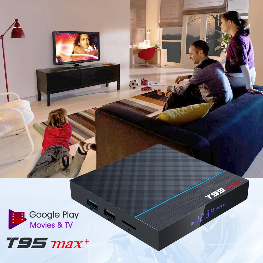 T95 MAX Plus S905X3 Amlogic Android 9,0 tv Box 8K 100m lan 2,4G 5G Wifi опционально HDR Bluetooth Youtube Netfilx google box