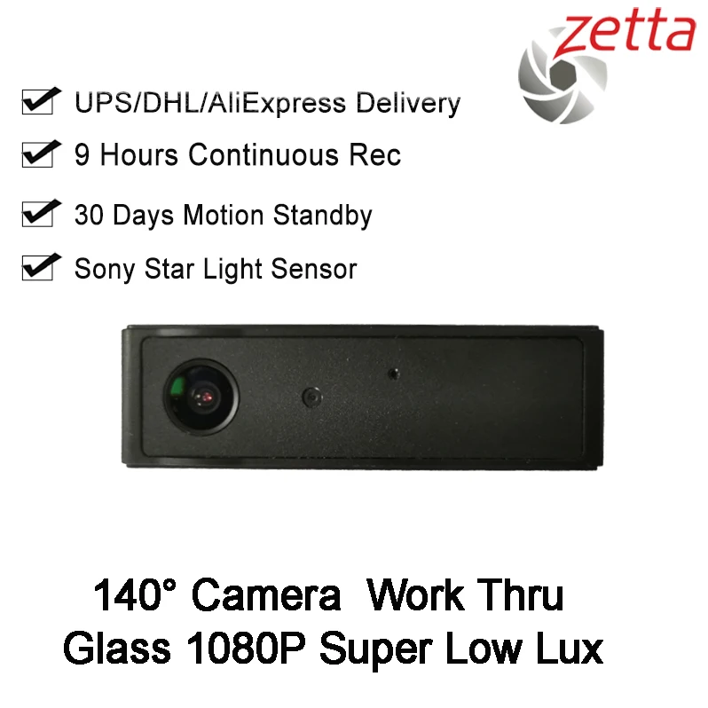 

9Hours Battery Life Lens Work Thru Glass 1080p HD Super Low Lux Car Video Recorder Mini Dvr Camera CCTV TF 2MP