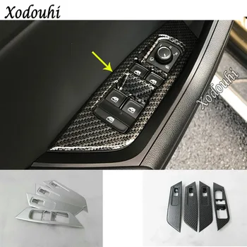 

For Skoda Kodiaq 2017 2018 2019 2020 Car Body Styling Inside Door Window Glass Inner Panel Armrest Lift Switch Button Trim 4pcs