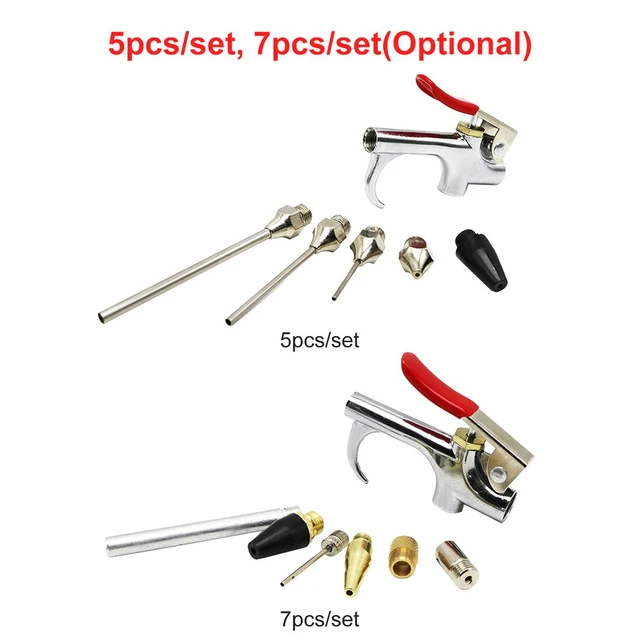 Kit de herramientas para compresor de aire de 5 uds./7 Uds. pistola de soplado de aire con 5 boquillas intercambiables y juego de herramientas de gatillo de gran tamaño AliExpress