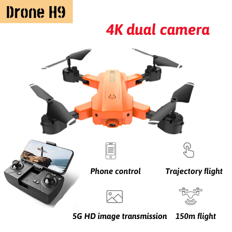 

Drone H9 Novice Mini Drone with Camera 4K Long Distance Helicopter Dual Camera Long Battery Life Quadcopter RC Toy UAV for Kids