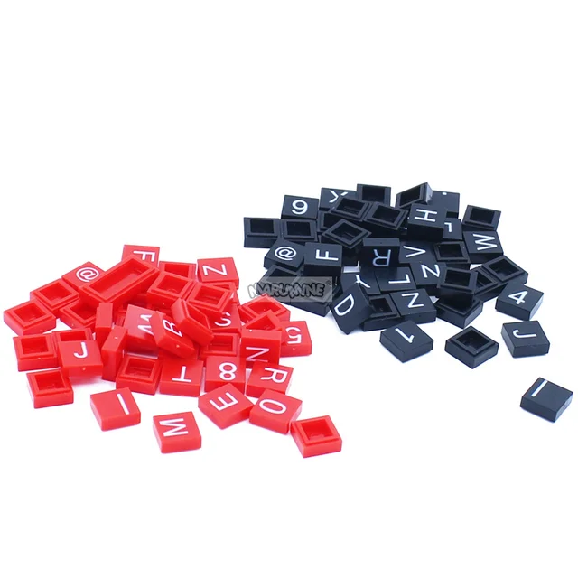 Marumine 3070 Tile 1x1 With Letter Alphabet Number Printing 41PCS  Building Bricks MOC Block DIY Constructor Model Accessories 2