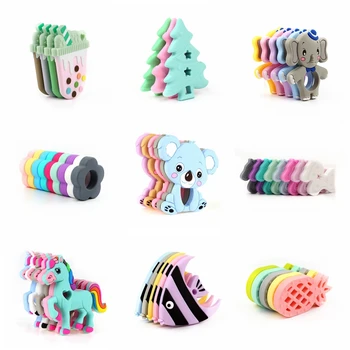 

TYRY.HU 20pcs Baby Teether Silicone Beads Baby Teething Food Grade Silicone Teether DIY Necklace BPA Free Baby Products