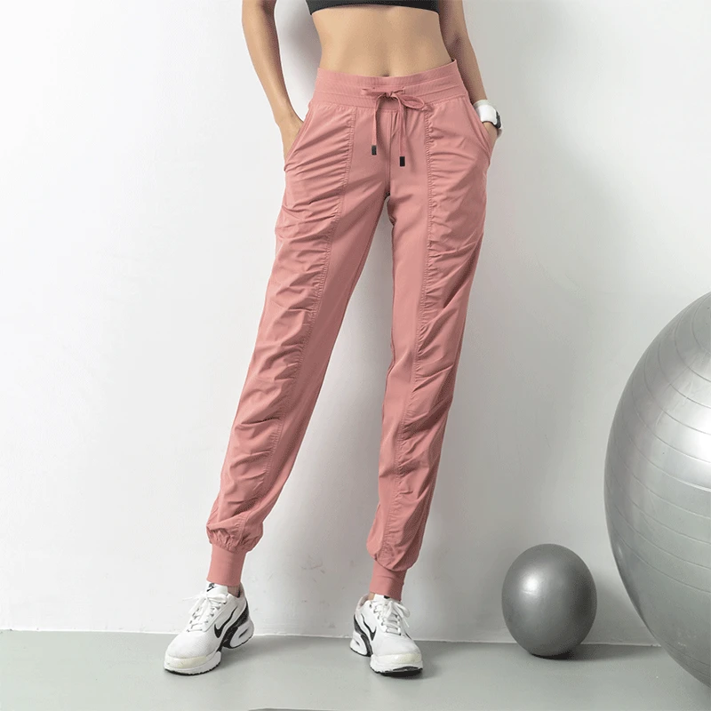 Breathable WOMEN'S Sweat Pants Slimming Loose-Fit Running Fitness Pants Capri Pocket Casual Beam Leg Gym Pants Breathable WOMEN'S Sweat Pants Slimming Loose-Fit Running Fitness Pants Capri Pocket Casual Beam Leg Gym Pants