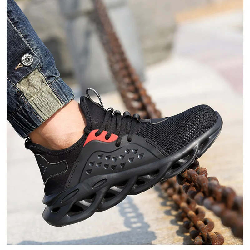 ZK30 Work Safety Shoes For Men Summer Breathable Boots Working Steel Toe Anti-Smashing Construction Safety Work Sneakers