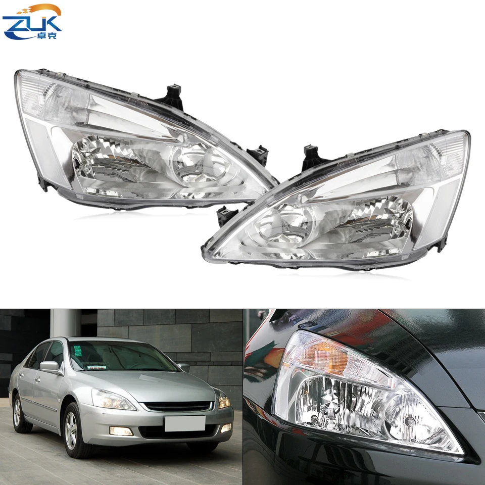ZUK пара спереди головной светильник налобный фонарь для HONDA ACCORD CM4 CM5 CM6 2003 2004 2005 2006