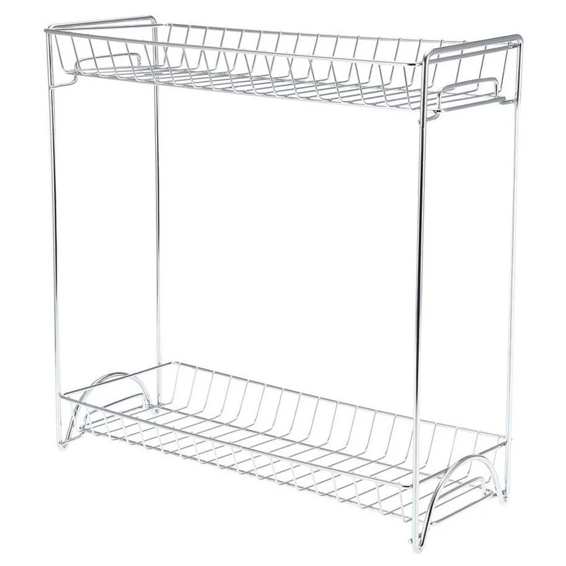 

Two Layers Seasoning Storage Rack Detachable Cans Bottles Organizer Shelf Holder for Home Kitchen Restrant - Silver