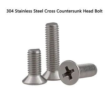 

KM Authentic 304 stainless steel cross sink screw GB819 flat head screw M2 M2.5 M3 M4 2/20PCS