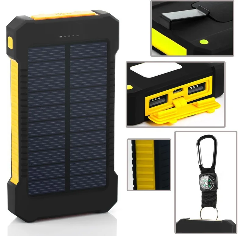 Camping F5 Solar Charging Unit Solar Power Charger with Camping Mobile Power 8000 MA Flashlight