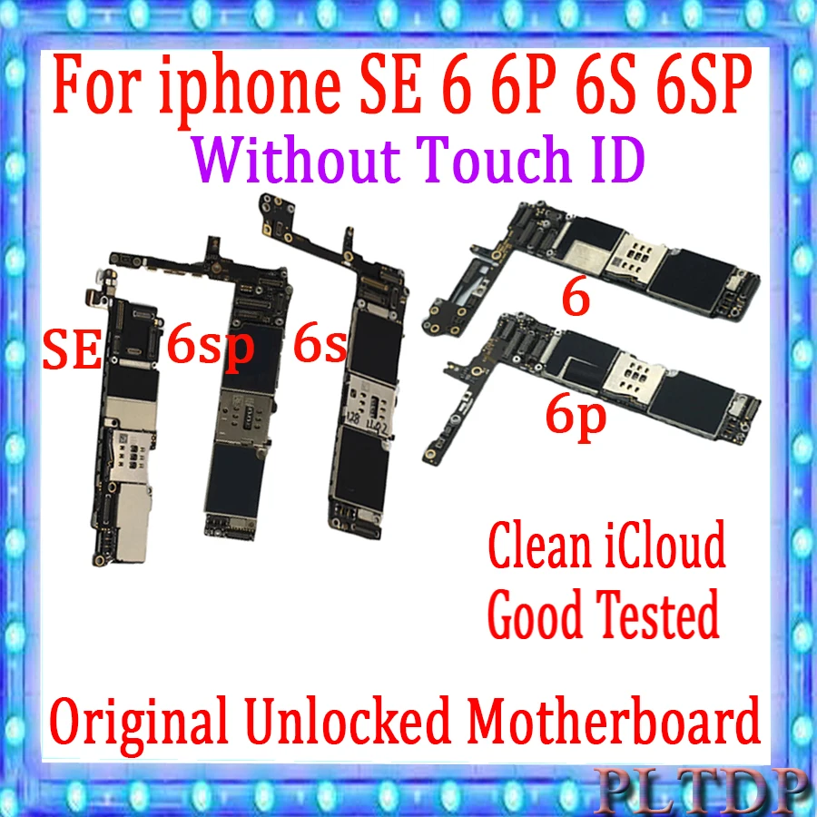 Оригинальная разблокированная материнская плата для iphone SE 6 Plus 6S бесплатный icloud P