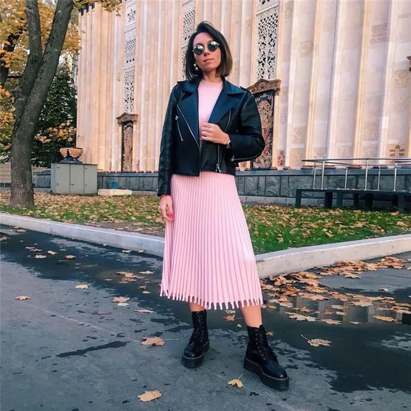 pleated sweater dress27