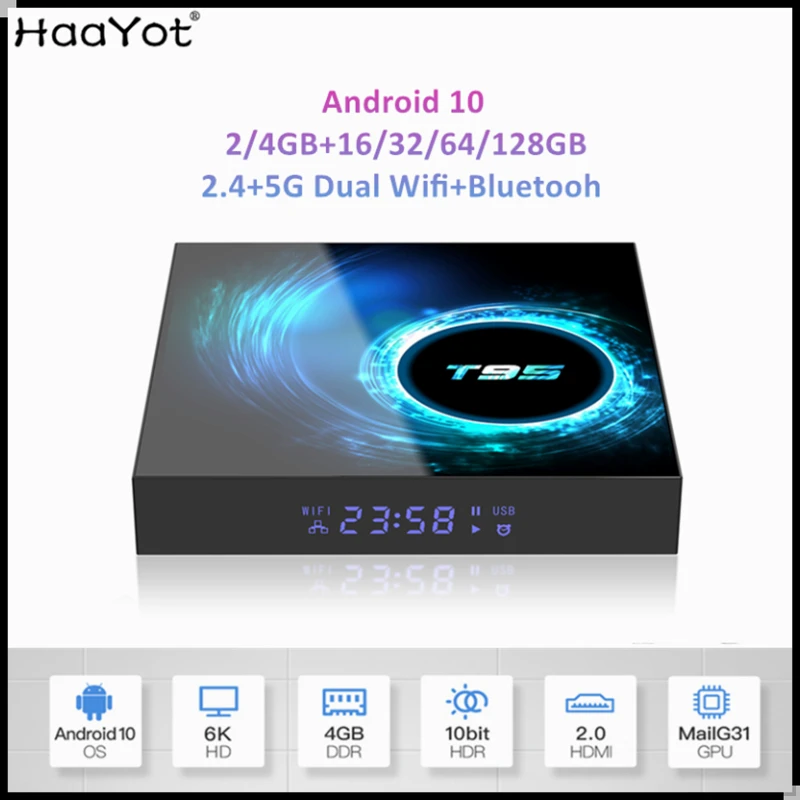 ТВ-Приставка Smart 6K на Android 10 2 + 4 ГГц Wi-Fi Bluetooth IP | Электроника