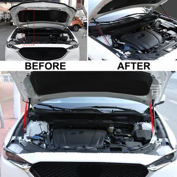 

For Mazda CX-5 2017-2019 Car Styling Stainless Steel Bonnet Hood Supporting Rod Strut Bars Lift Spring Shock Bracket 2pcs