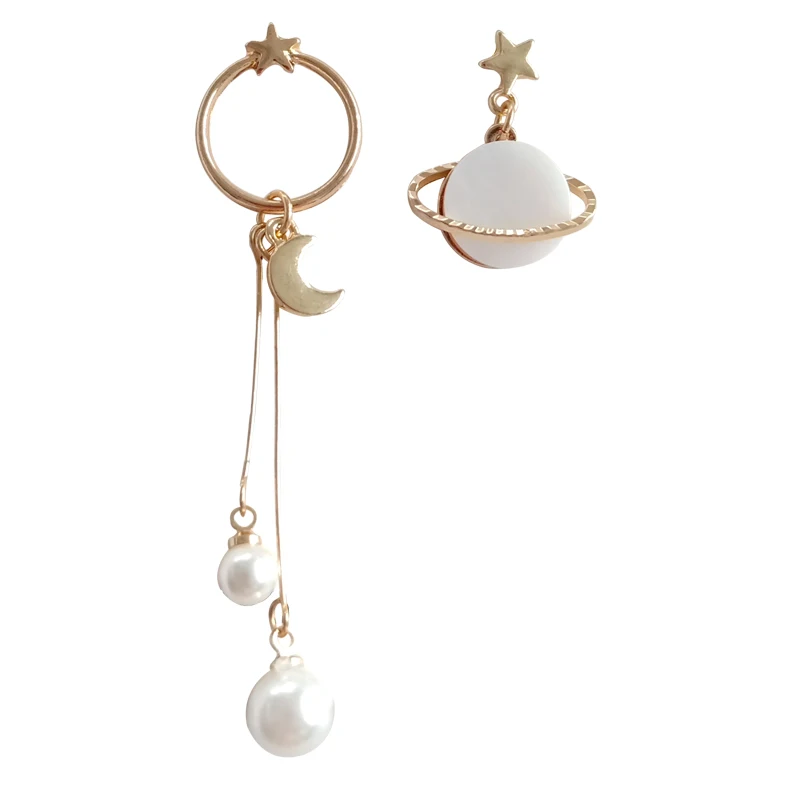 10 пара/лот модные ювелирные аксессуары дизайн металлическая звезда луна серьги планета