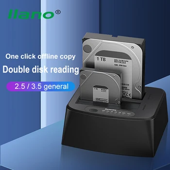 

LLANO Disk Base 2.5/3.5in SATA USB3.0 Serial Port Desktop Notebook Solid State Mechanical Hard Disk SSD/HDD External Reading Box