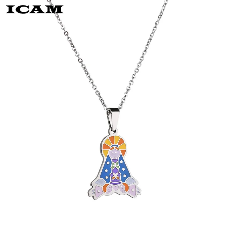 ICAM классическое христианское женское ожерелье Дева Мария и ребенок молитва