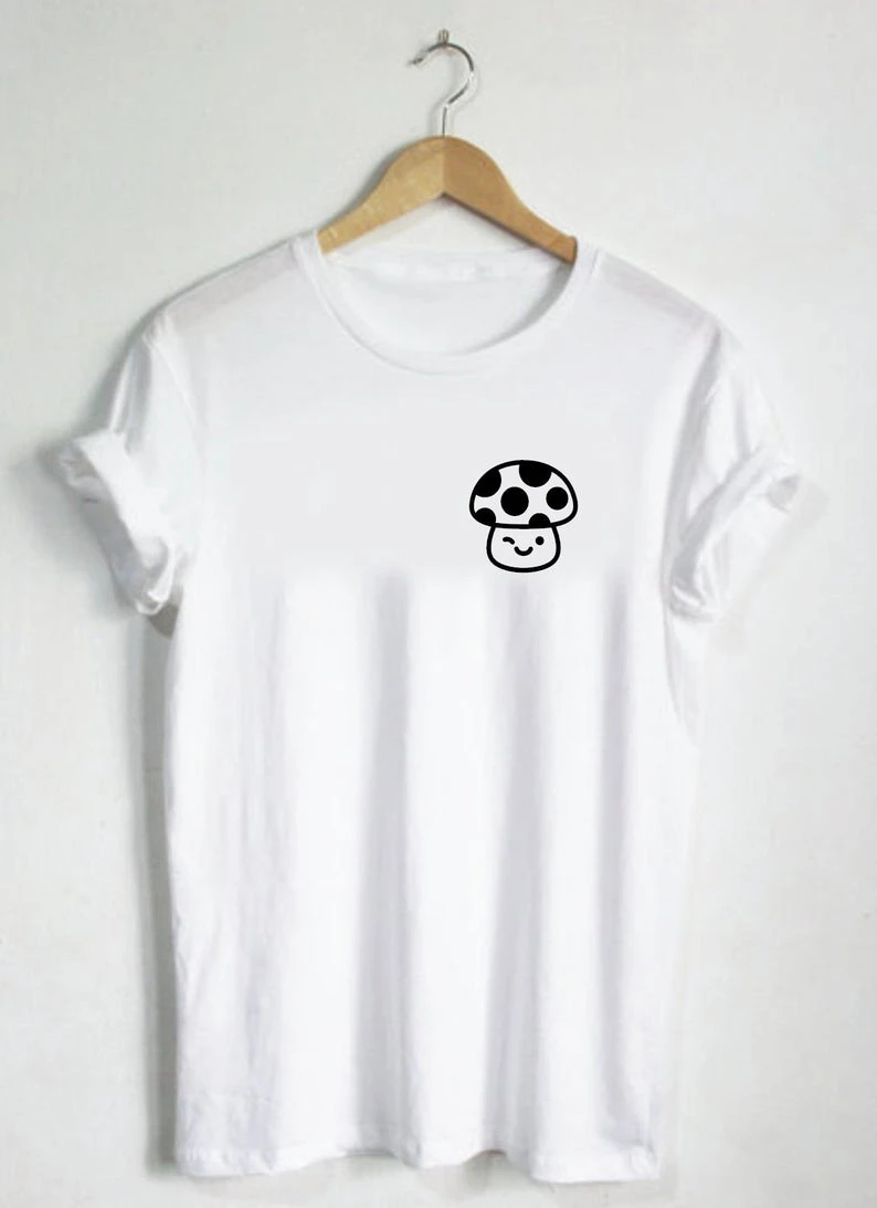 Футболка с грибами милая РУБАШКА УНИСЕКС изображением растений сада улыбки