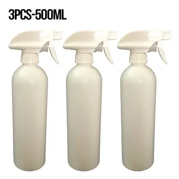 

3 Pieces Round Plastic Trigger Spray Bottle 500ml Heavy Duty Transparent Portable Plastic Sprayer Resistant Sprayer Tol