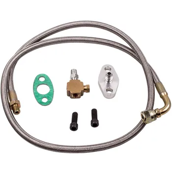 

50" Stainless Steel T3/T4 Turbocharger Oil Feed Line W/ 1/8" NPT Adapter