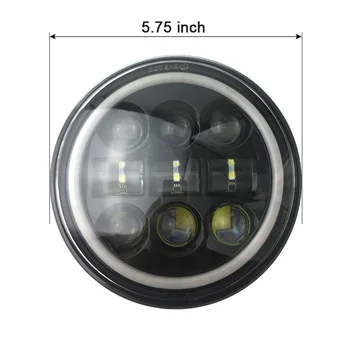 

5-3/4" 5.75" Motorcycle Projector 45W LED Lamp Headlight For Harley Sportster 883 1200 Iron 883 Dyna Street Bob FXDB