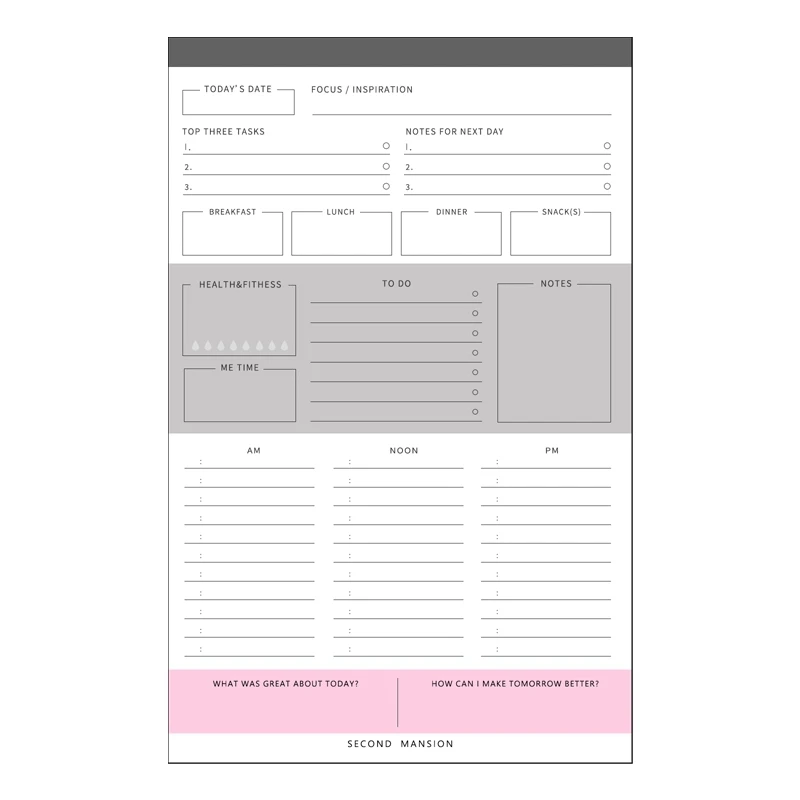 60Sheets Creative Daily Plan/Time Table/Weekly Desktop Plan Book Memo Note Pad Tearable Notes Book Schedule Paper Stationery 60Sheets Creative Daily Plan/Time Table/Weekly Desktop Plan Book Memo Note Pad Tearable Notes Book Schedule Paper Stationery