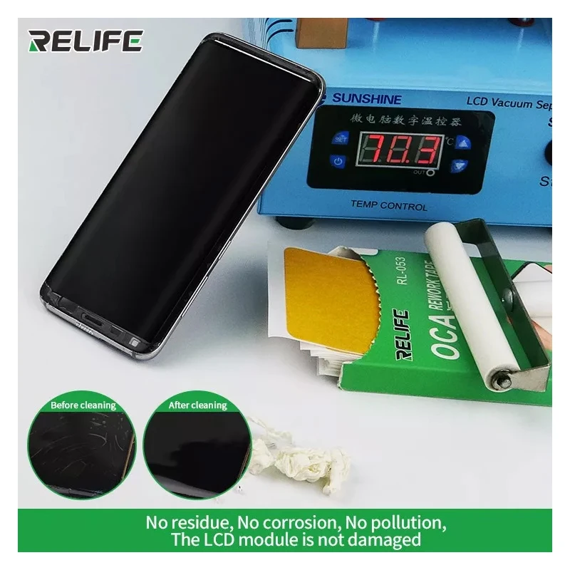 RL-053, 50 шт., ЖК-экран, удаляет OCA Rework, клейкая лента для IPHONE, Android, мобильный телефон, 5,6 дюймов, 6,7 дюймов, ЖК-дисплей