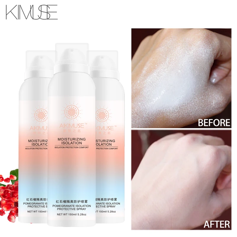 KIMUSE красный гранат отбеливающий Солнцезащитный спрей SPF50++ увлажняющий изолирующий ультрафиолетовый светильник УФ для беременных