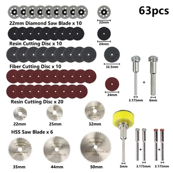 

63pcs Diamond Cutting Disc Grinding Wheel Circular Saw Blade Cutting Discs for Rotary Tool Wood Cutting Disc